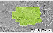 Physical 3D Map of Lincoln County, desaturated