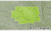 Physical 3D Map of Lincoln County, semi-desaturated