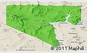 Political Panoramic Map of Clark County, shaded relief outside