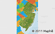 Satellite Map of New Jersey, political outside