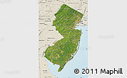 Satellite Map of New Jersey, shaded relief outside