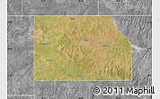 Satellite Map of Harper County, desaturated