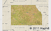 Satellite Map of Harper County, shaded relief outside