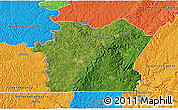 Satellite 3D Map of Fayette County, political outside