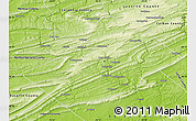 Physical Map of Schuylkill County