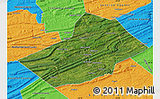 Satellite Map of Schuylkill County, political outside