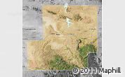 Satellite Map of Carbon County, desaturated