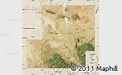 Satellite Map of Carbon County, shaded relief outside