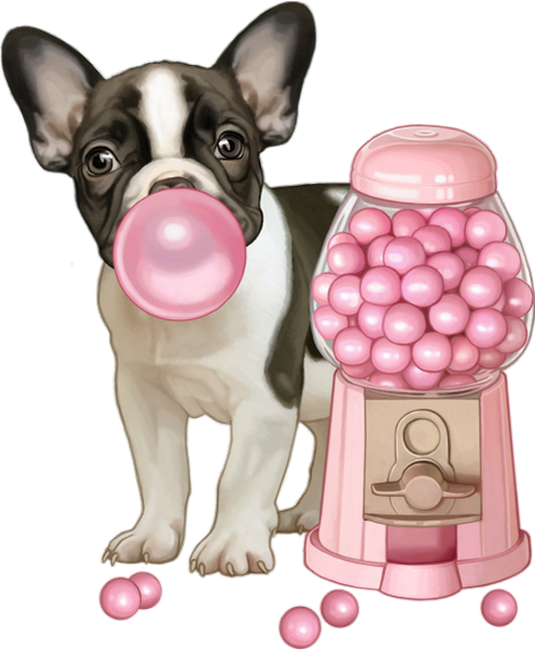 Dessin png chien & bubble gum, tube - Sweet, dog png