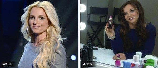 britney spears repasse du blond au  brun