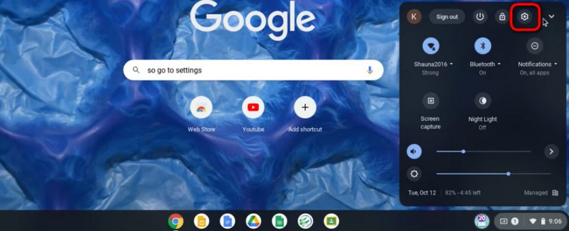 Go to Chromebook Settings