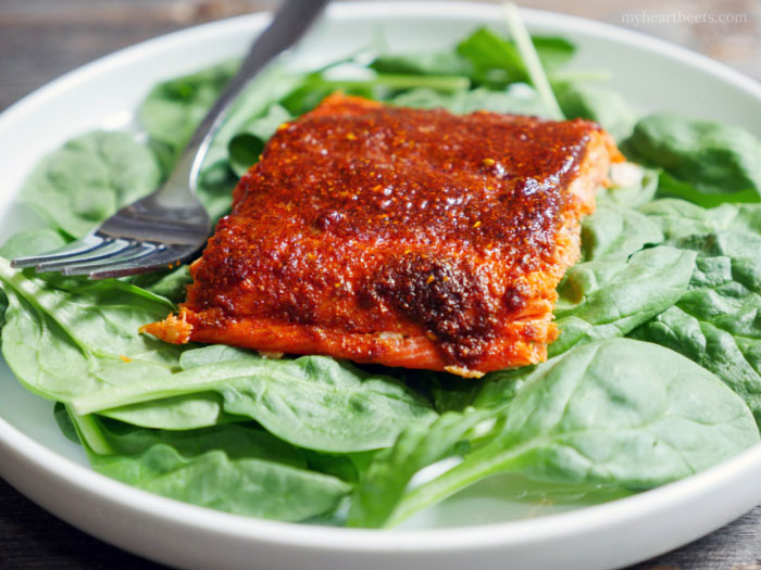 10-minute Tandoori Salmon by myheartbeets.com