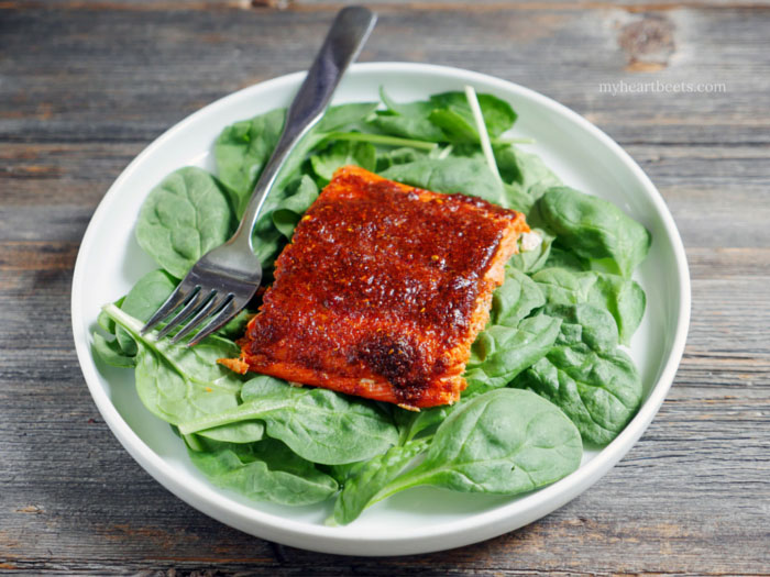 10-minute Tandoori Salmon by myheartbeets.com