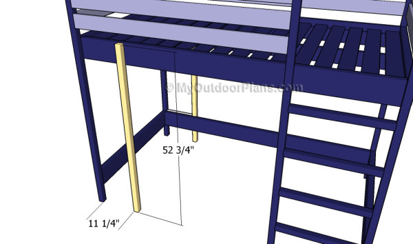 Fitting the support for the shelves