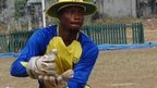 A Ibeju Lekki Cricket Club player in Lagos, Nigeria