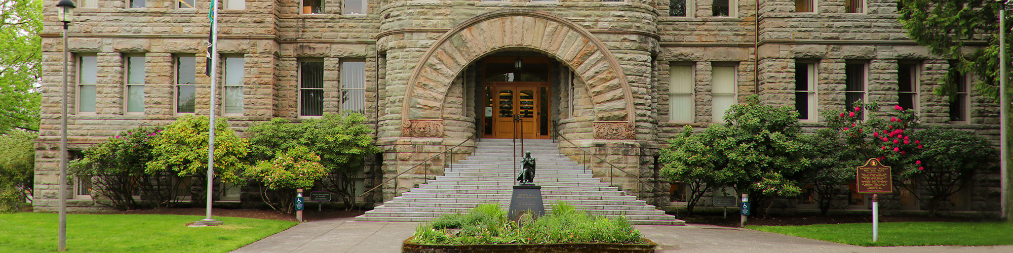 Front entrance of the Office of Superintendent of Public Instruction headquarters.