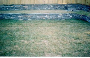 Multi-Tier Short Rundle Stone Retaining Walls