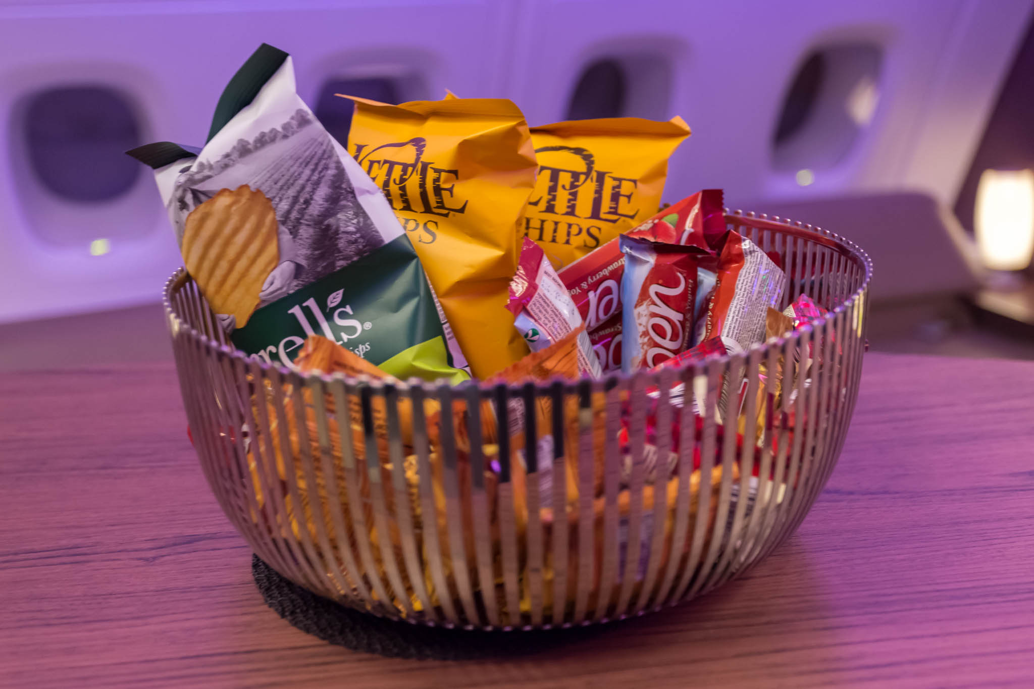 a bowl of snacks on a table