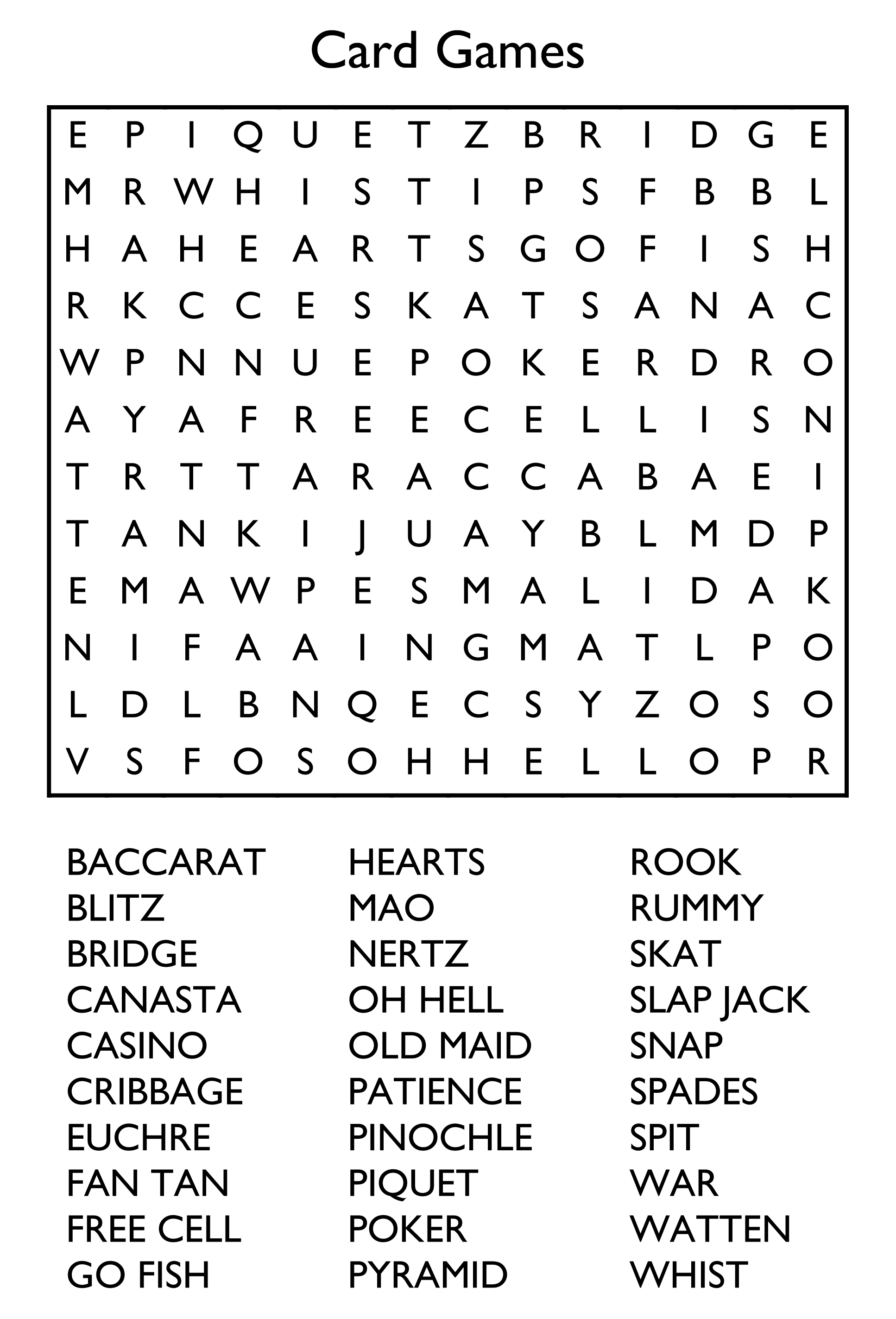 Printable Large Print Word Searches image.