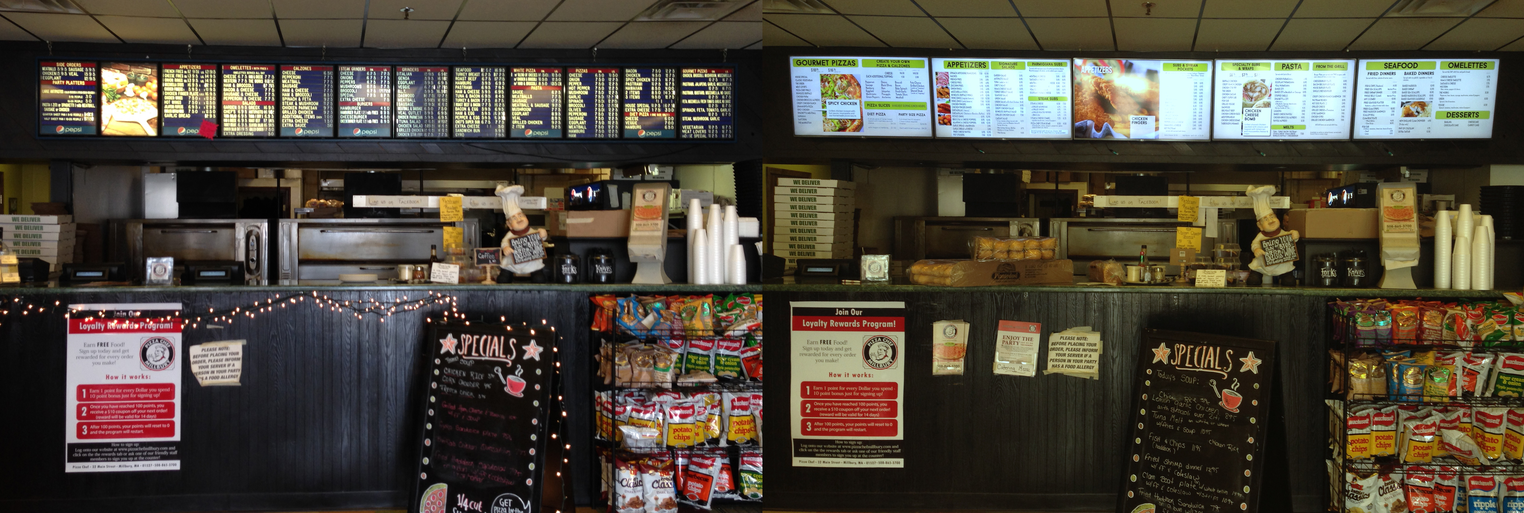 Comparison of original and Digital Menu Boards.