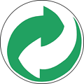 Recycling Symbol Green and White Arrows