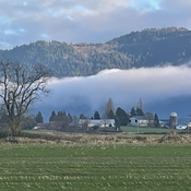 Farm house in the clouds