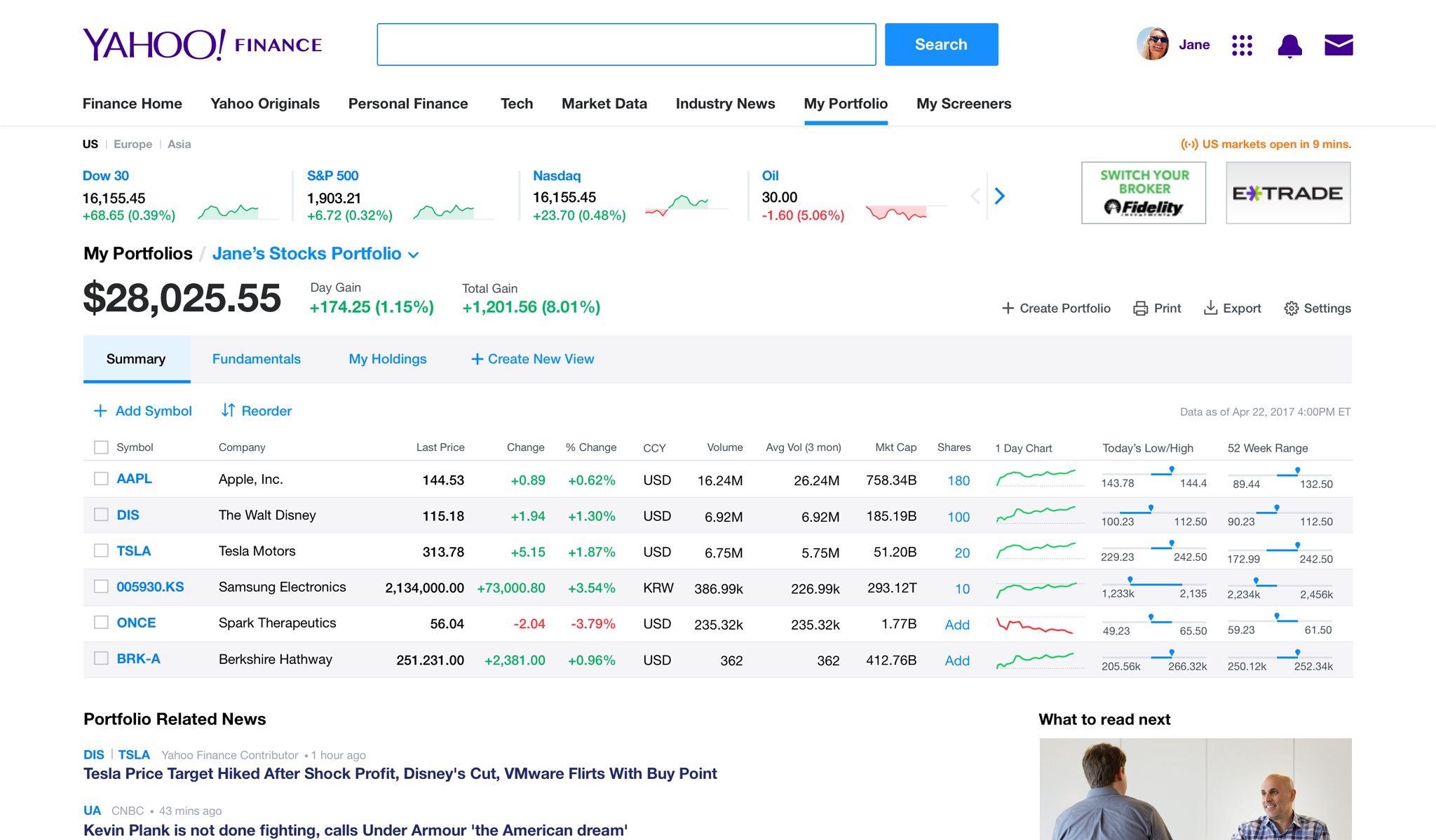 Yahoo Finance Recent Quotes