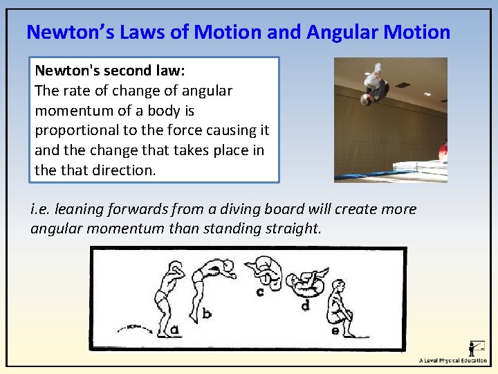 Newton’s Laws of Motion and Angular Motion Newton's second law: The rate of change