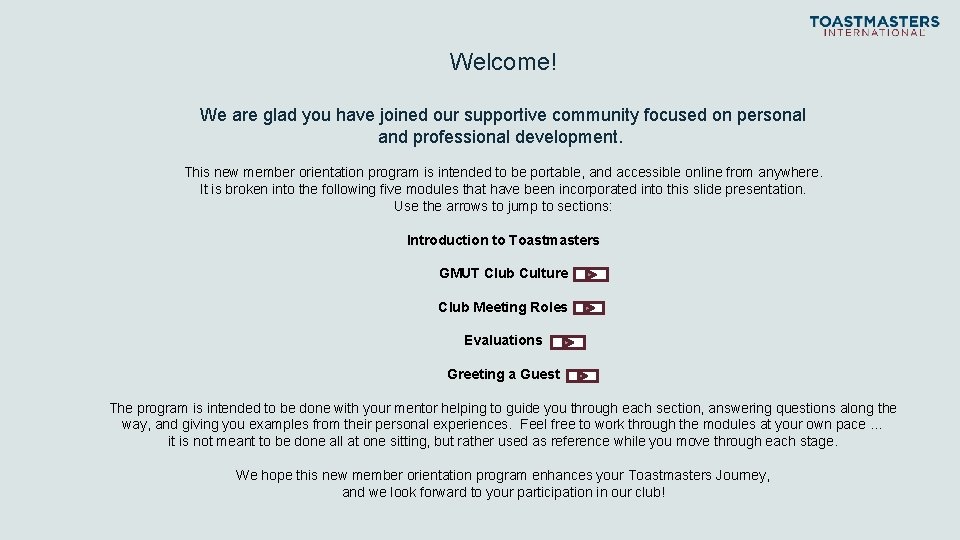 Welcome! We are glad you have joined our supportive community focused on personal and