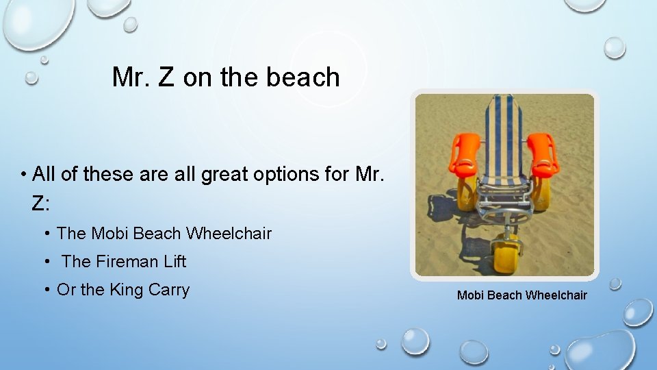 Mr. Z on the beach • All of these are all great options for