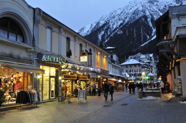 Night strolling in Chamonix, France.