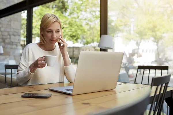 Female freelancer at distance work