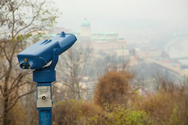 Observation deck. Binoculars.