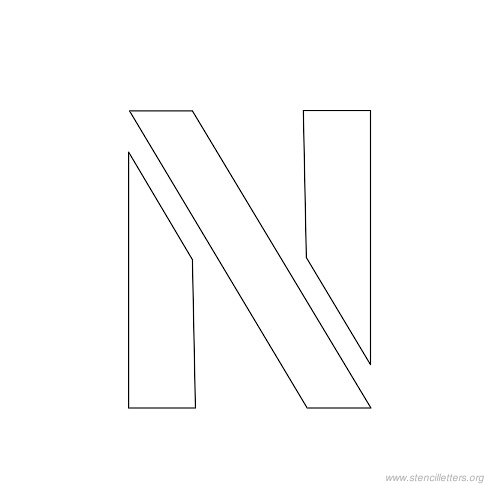 1 inch stencil letter n