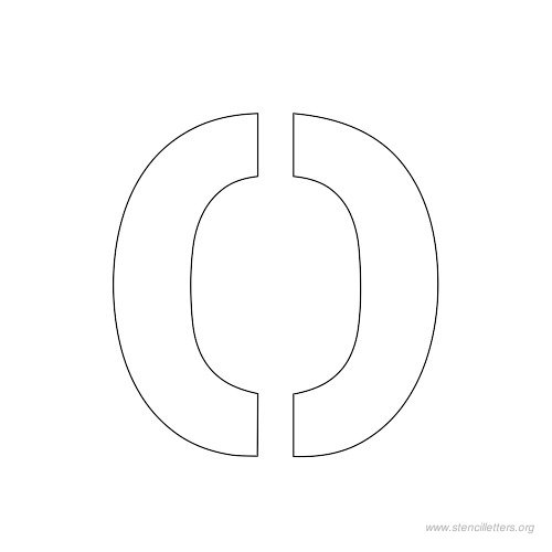 1 inch stencil letter o