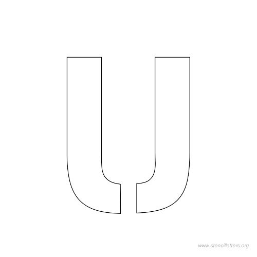 1 inch stencil letter u