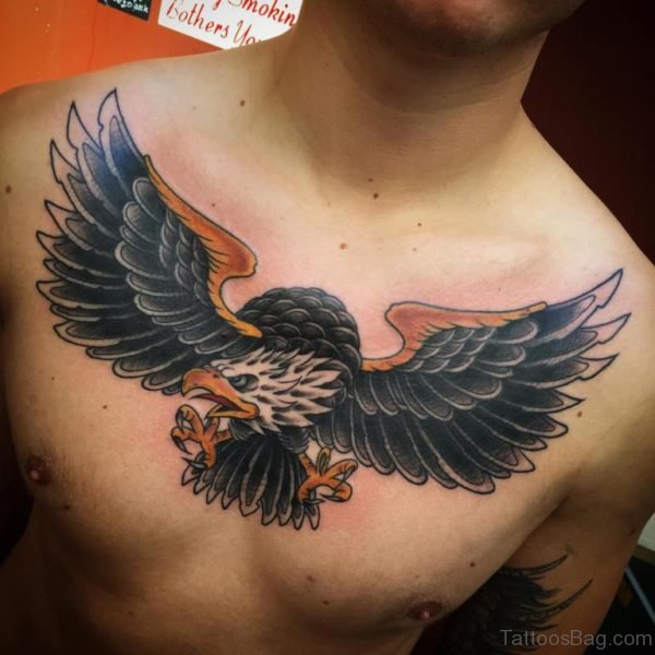 Fantastic Eagle Tattoo Design on Chest 