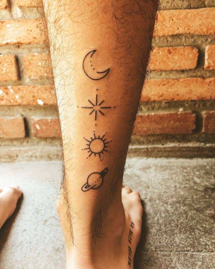 40+ Awesome Planet Tattoo Designs For Ankle