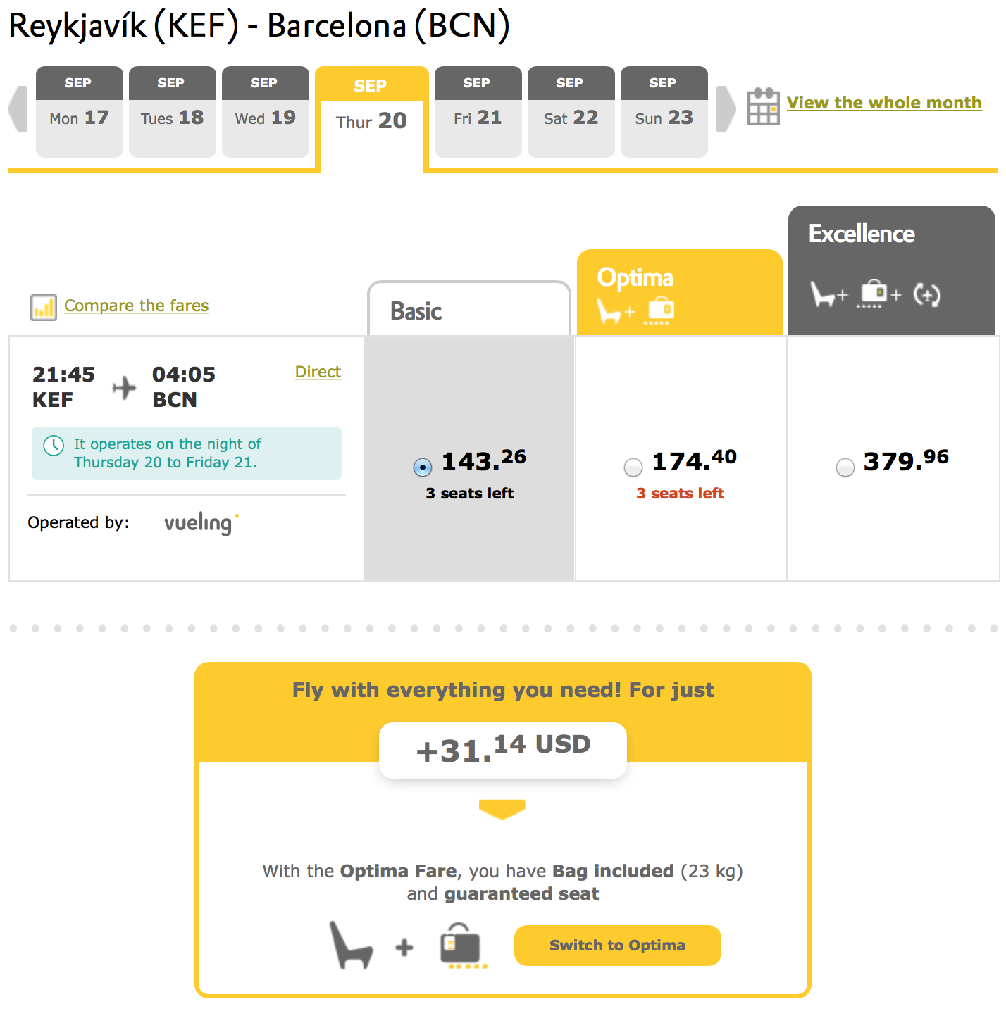 Seat selection