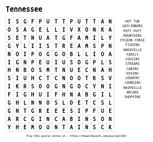 Word Search on Tennessee