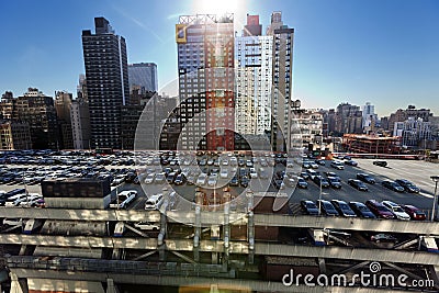 Port Authority Rooftop Parking and Skyscrapers Manhattan New Yor