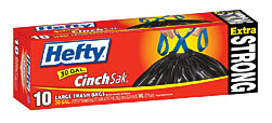 Home Hefty CinchSak Extra Strong Large Trash Bags 30 Gallon