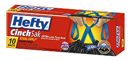 Hefty Hefty E81470 10 Count 33 Gallon Cinch Sak Trash Bags .