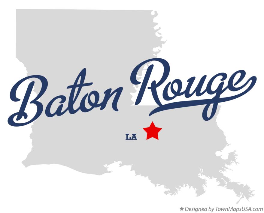 Map of Baton Rouge Louisiana LA