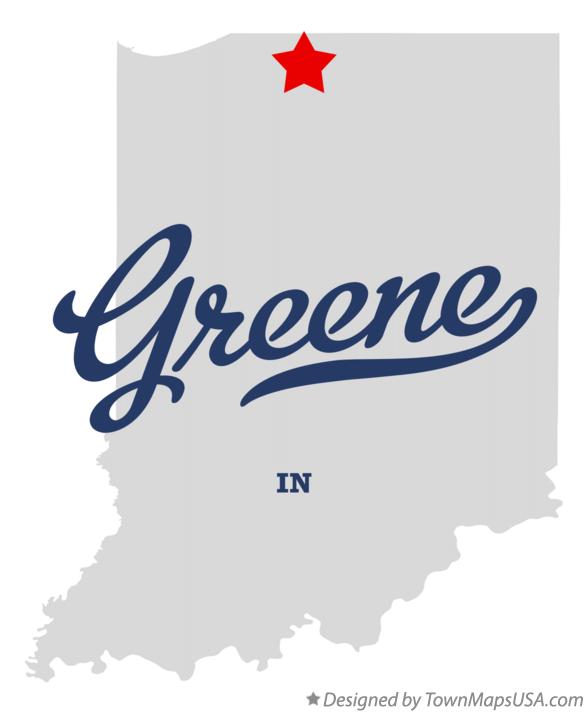 Map of Greene Indiana IN