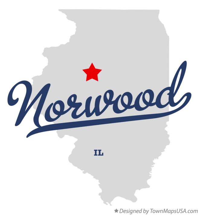 Map of Norwood Illinois IL