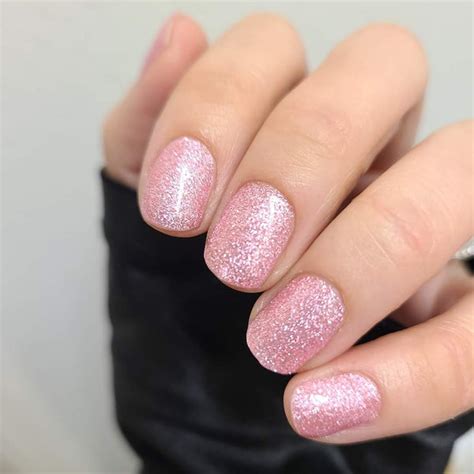 Light Pink Glitter Nails