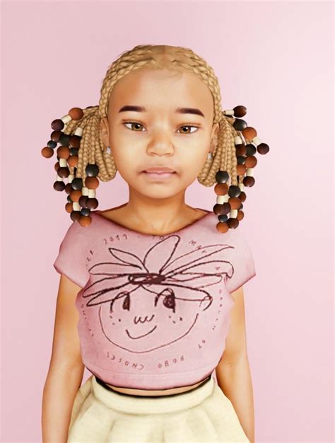 Urban sims 4 cc kids female hair pack – Artofit