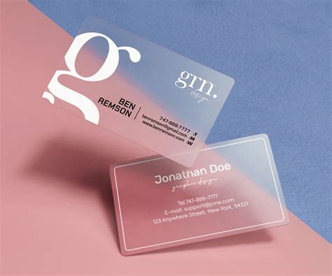 Plastic Business Card Printing, Clear White Plastic Business Cards in ...