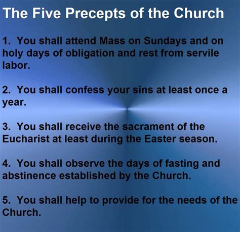 The Five Precepts of the Church | Catholic dogma, Five precepts, Eucharist